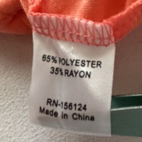 Shana Women’s S Half Sleeve Crinkle Tunic Top Coral 2 Pockets Boxy Fit - Picture 10 of 12